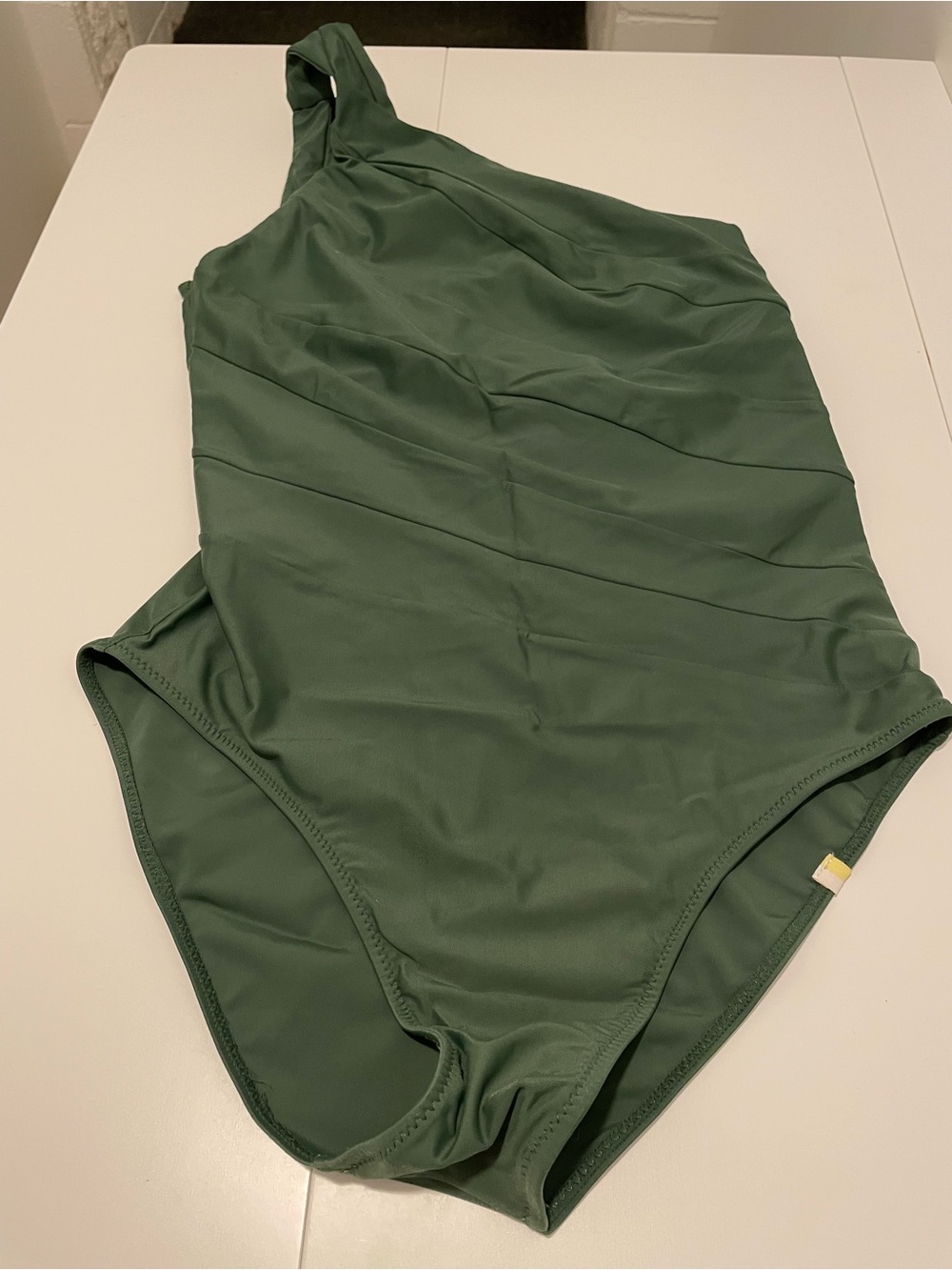 Summersalt Brand Women's size 10 Olive Green Sidestroke One Shoulder Swimsuit - Picture 3 of 5